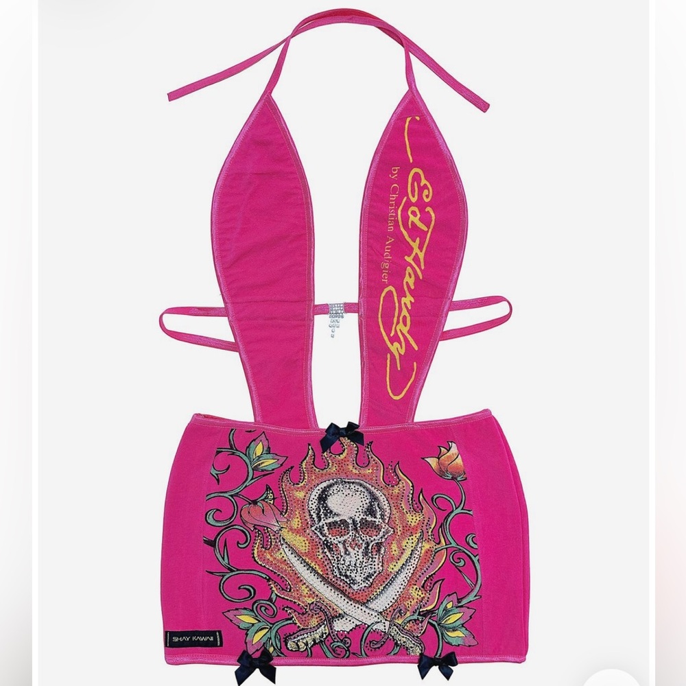 ED HARDY DRESS HALTER STYLE